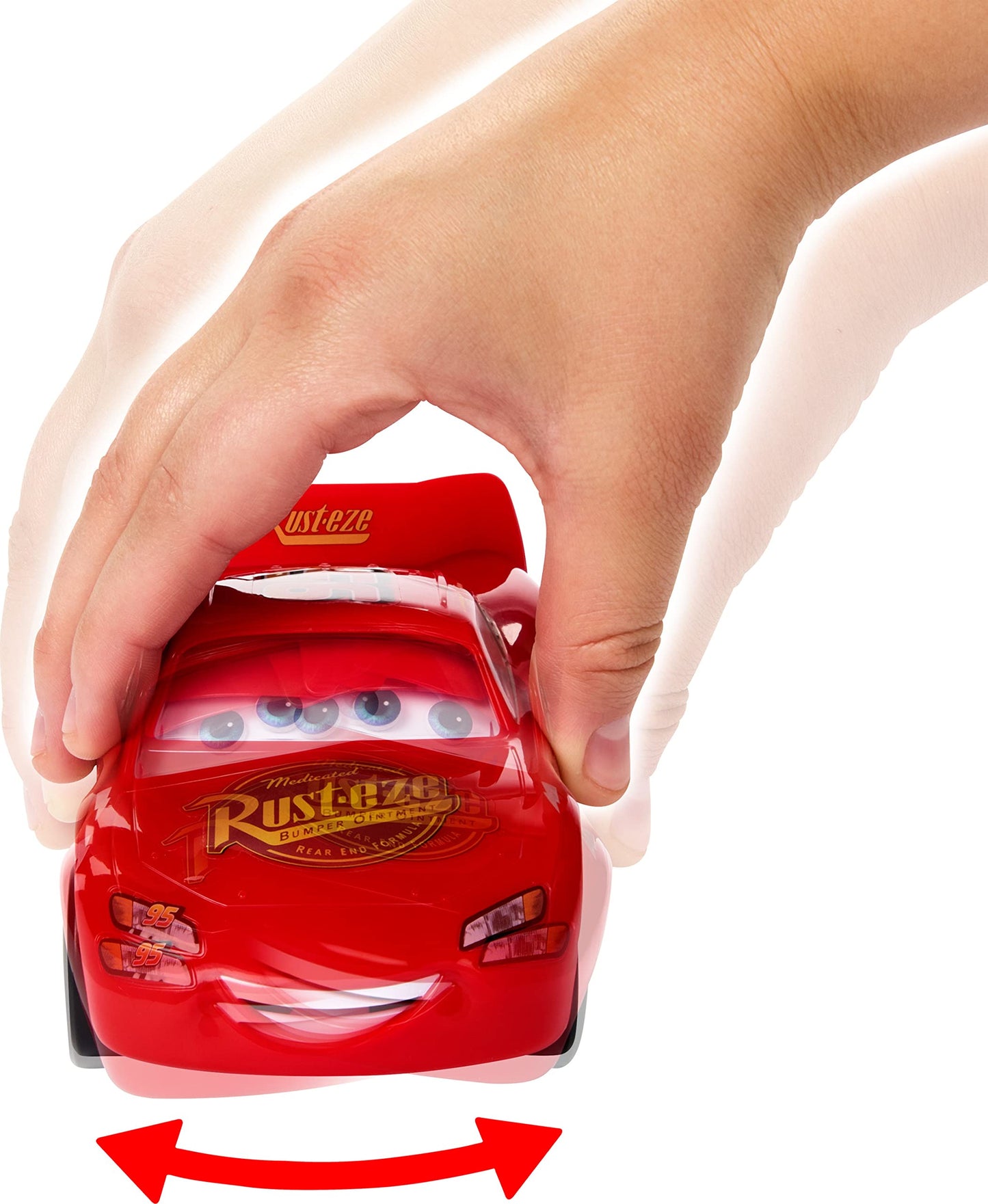 Mattel Disney Pixar Cars Moving Moments Toy Car with Eyes & Mouth that Move, Lightning McQueen Race Car, 7 inches Long