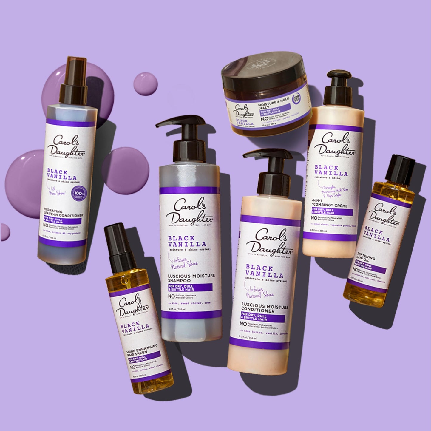 Carol's Daughter Black Vanilla Sulfate-Free Shampoo & Conditioner Set | Moisturizing Hair Care for Dry, Damaged, Curly & Natural Hair, 1 Kit