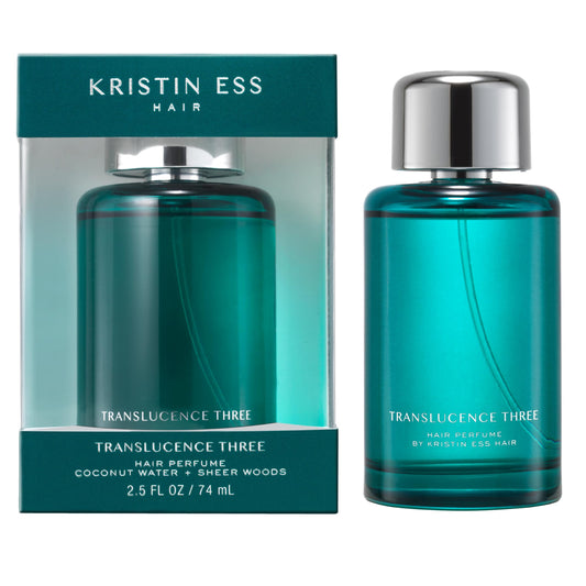 Kristin Ess Hair Perfume Translucence Three – Tropical Hair Mist with Coconut, Lily & Palo Santo – Refreshes, Deodorizes & Adds Shine, 2.5 fl oz