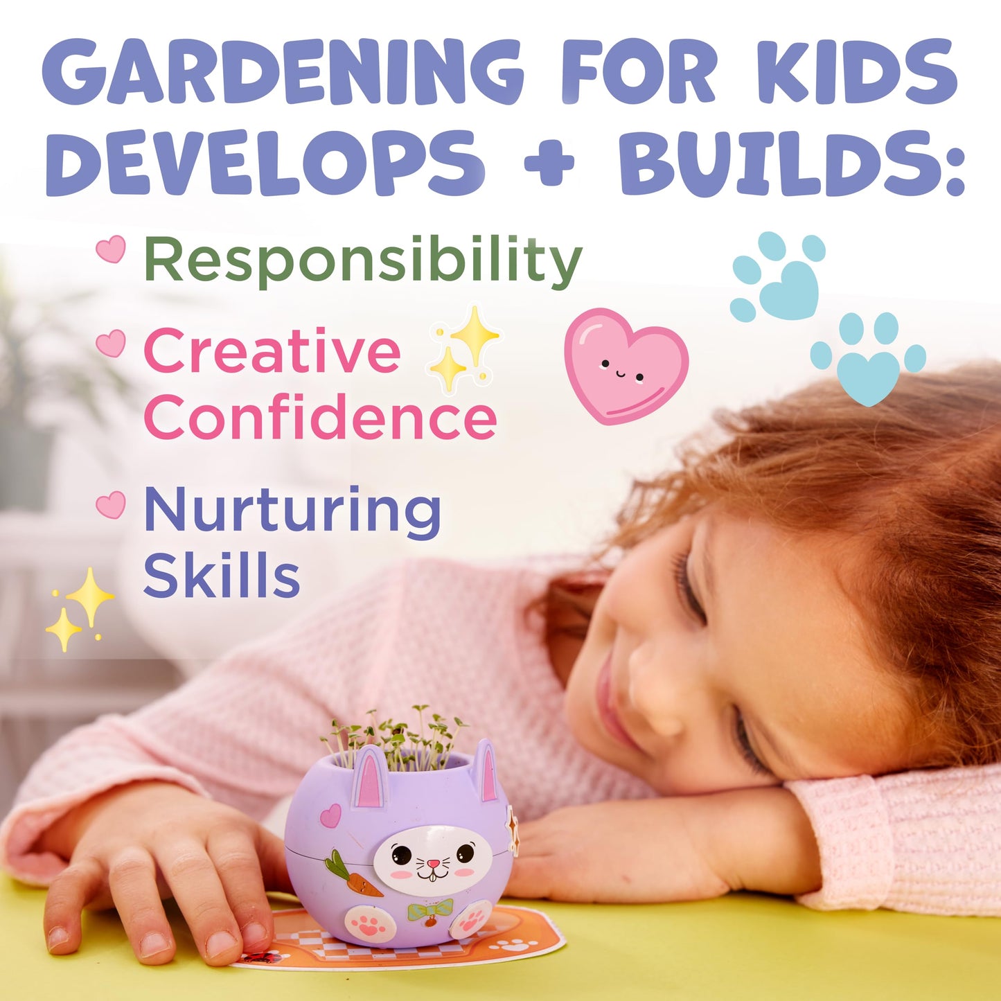 Creativity for Kids Plant-A-Pet Bunny Kit – Mini Gardening Craft for Kids, Fun DIY Art Gift, Easter Basket Stuffer & Birthday Gift (Ages 6+)