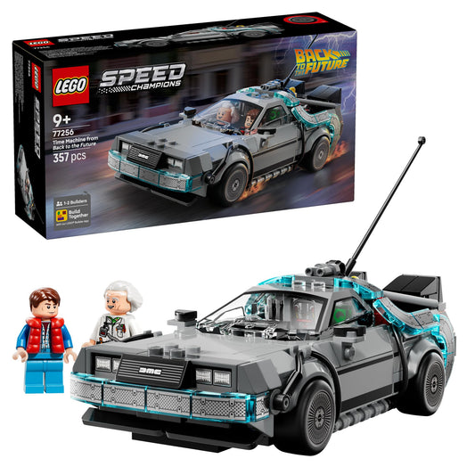 LEGO Speed Champions Back to the Future Time Machine Toy – Build & Display Car for Kids 9+, 2 Modes, Birthday Gift, Set 77256