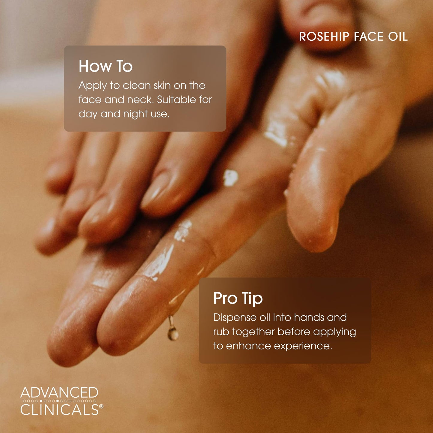 Advanced Clinicals Rosehip Oil Face Serum with Vitamin E & Botanicals – Moisturizes, Reduces Dark Spots, Wrinkles, Fine Lines, 1.8 fl oz