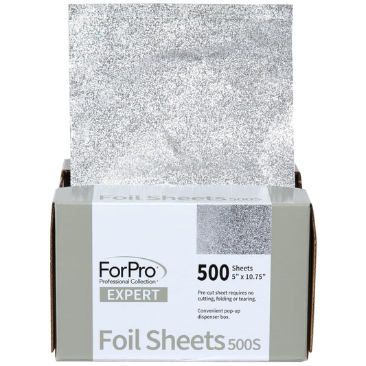 ForPro Expert Embossed Foil Sheets 500S – Pop-Up Aluminum Foil for Hair Coloring & Highlights, Food Safe, 5"x10.75", 500 Count
