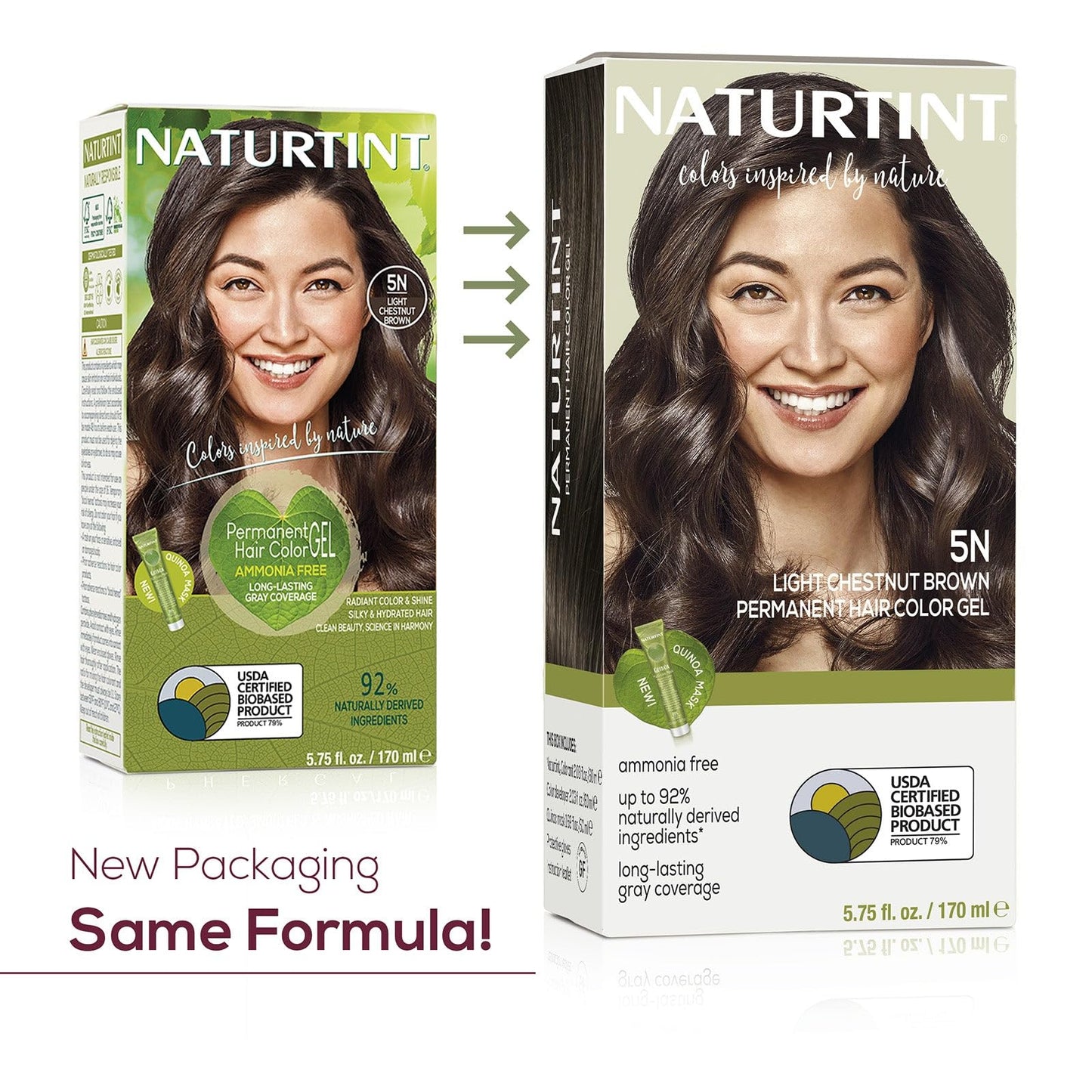 Naturtint 5N Light Chestnut Brown Permanent Hair Color | Ammonia-Free, Vegan & Cruelty-Free Dye | 100% Gray Coverage, Long-Lasting (1 Pack)