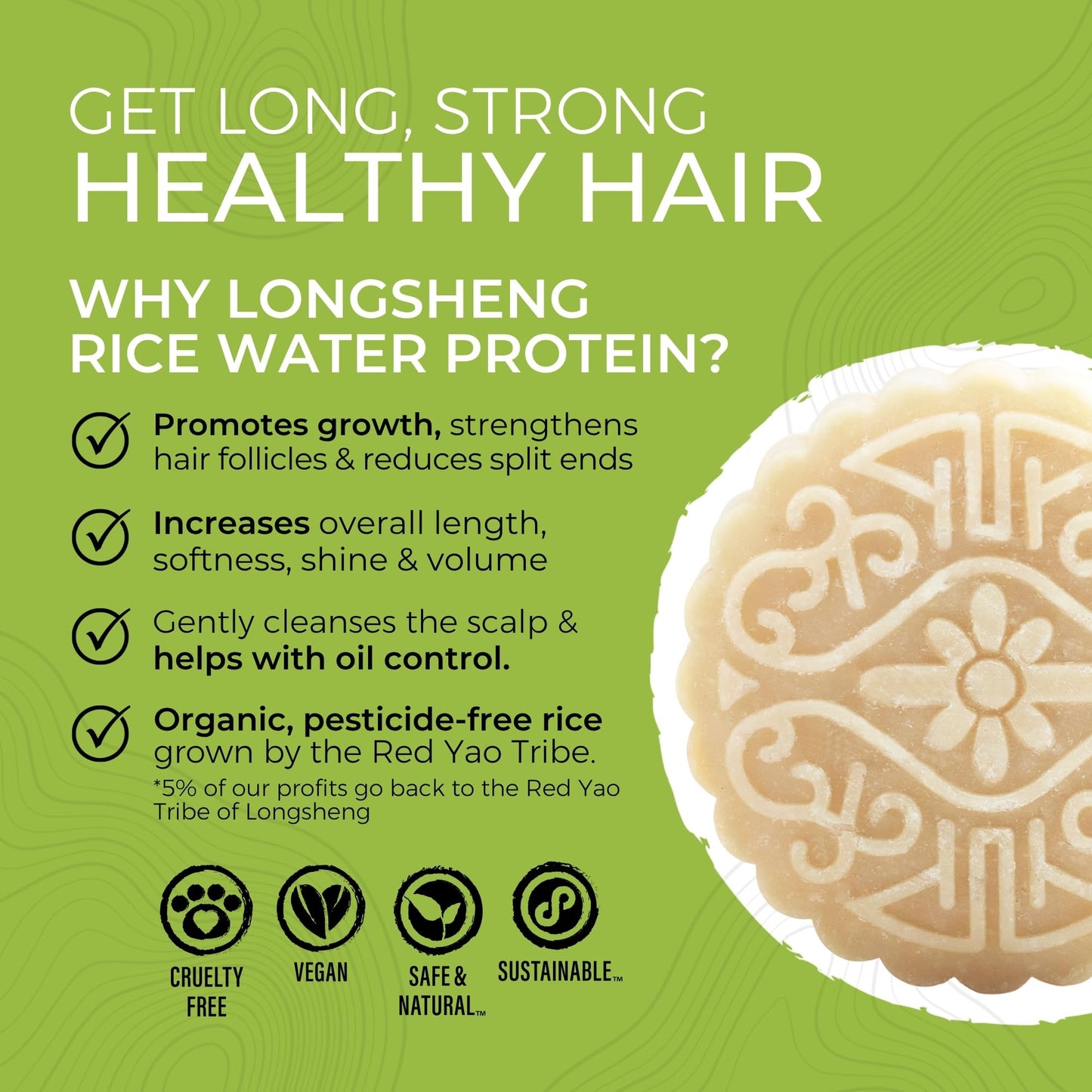 Viori Hidden Waterfall Shampoo and Conditioner Bar Set Made with Rice Water - Handcrafted Sulfate Free Shampoo and Conditioner