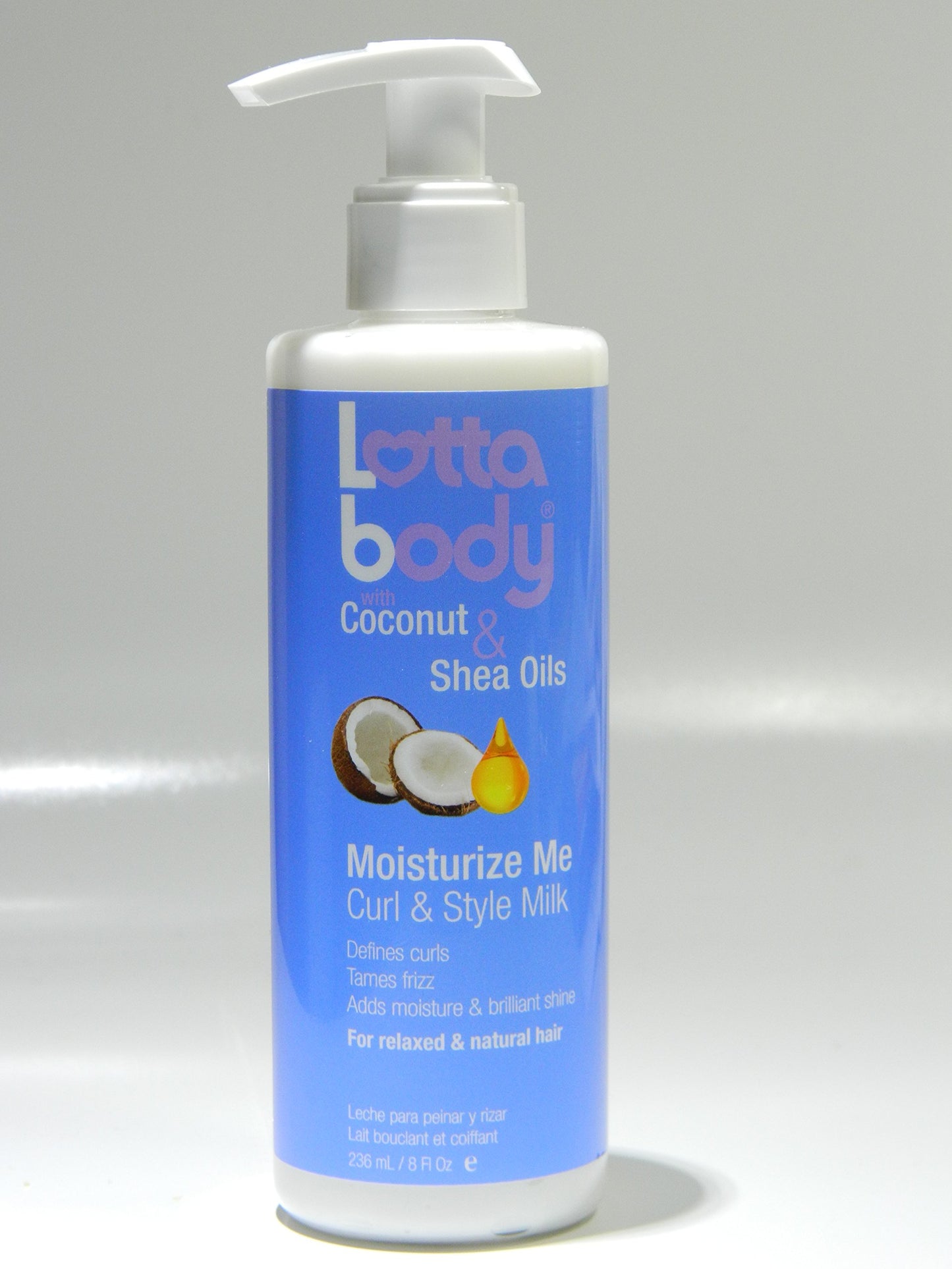 Lotta Body, Coconut Oil and Shea Moisturize Me Curl & Style Milk, Defines Curls, Anti Frizz, Adds Moisture & Shine 8 Fl Oz