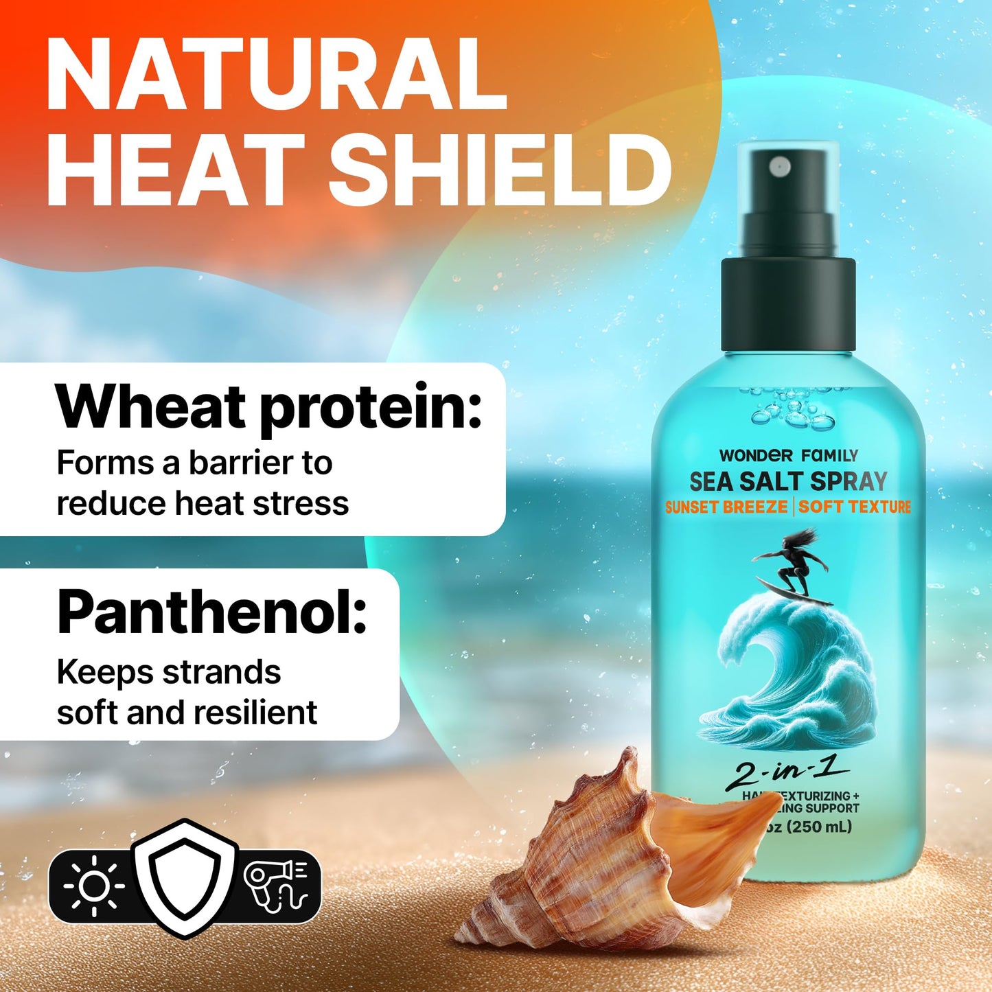 Sea Salt Spray for Hair Volume & Texture – Wave Activator, Curl Refresher & Strong Hold Volumizing Mist for Men & Women – Travel Size Hairspray