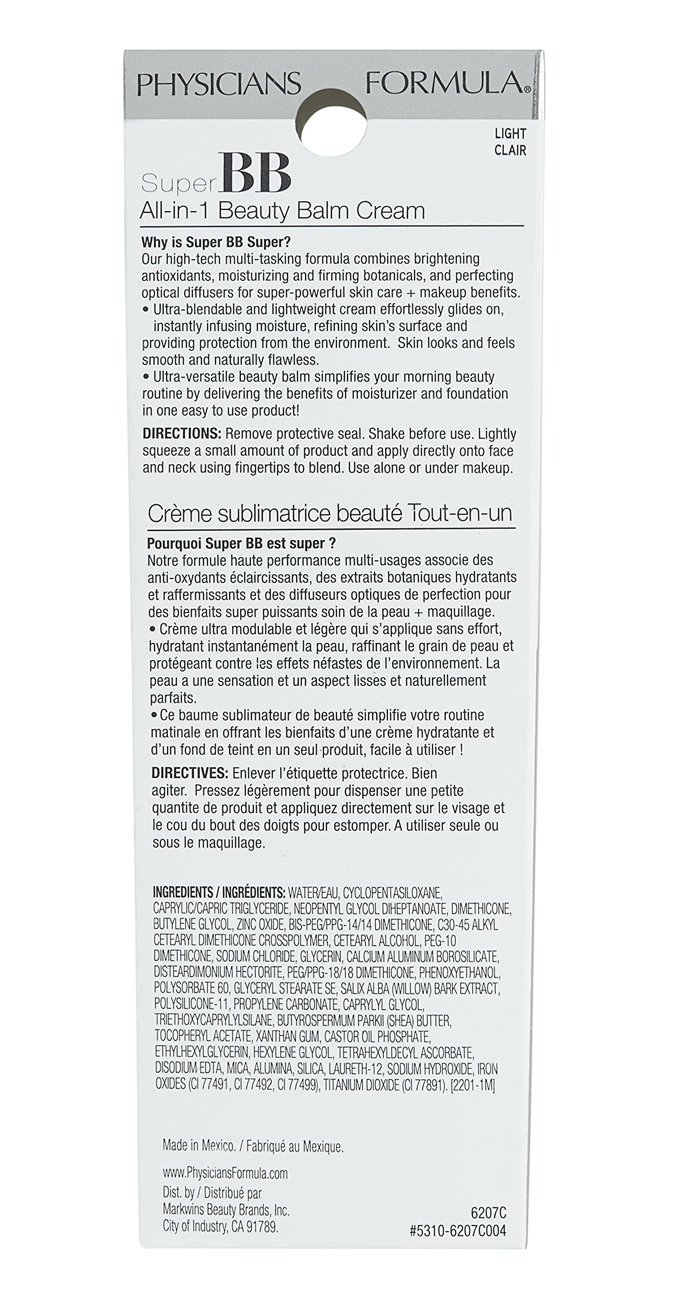 Physicians Formula Super BB Cream. All in 1 Tinted Beauty Balm Foundation Cream, Sheer Moisturizing Coverage, Cruelty free - Light