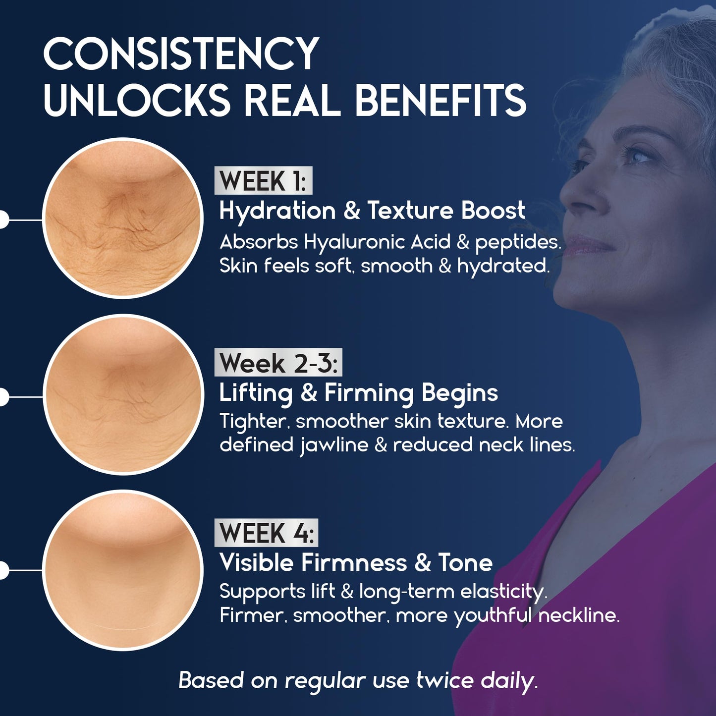 Neck & Chest Firming Cream for Women – Tightens Sagging Skin, Reduces Wrinkles, Collagen & Hyaluronic Acid Treatment