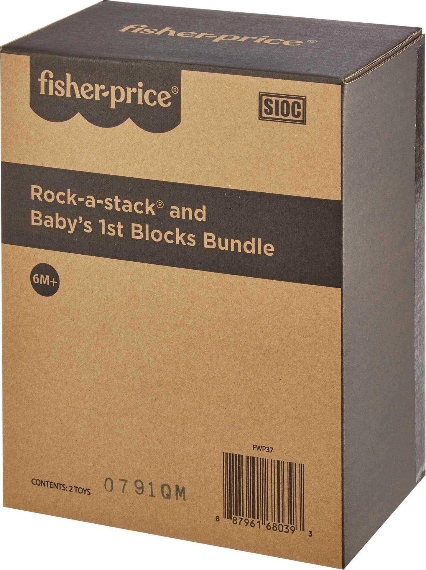 Fisher-Price Infant Toy Set, Baby’s First Blocks (10 Shapes) and Rock-a-Stack Ring Stacking Activity for Ages 6+ Months (Amazon Exclusive)