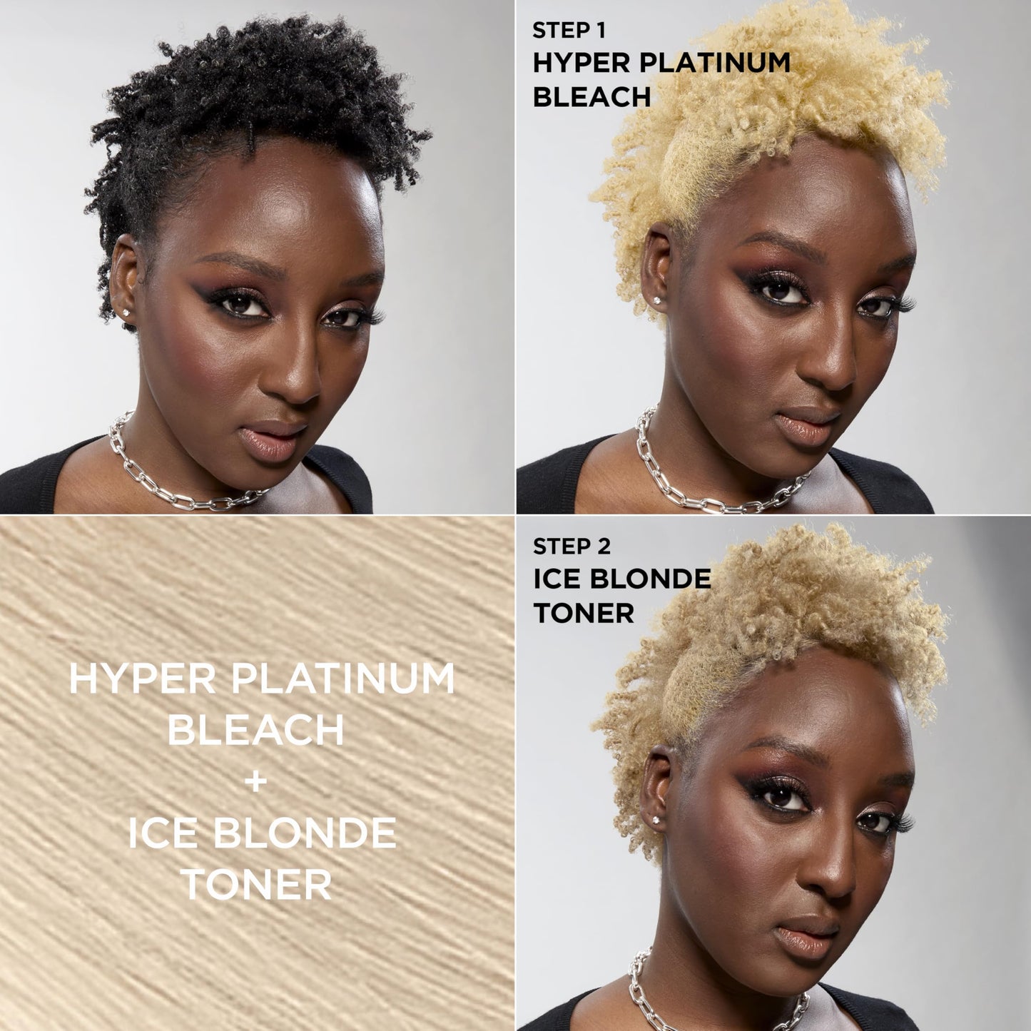 L'Oreal Paris Feria Hyper Platinum Hair Bleach Kit – Advanced Lightening System Lifts Up to 8 Levels with Anti-Brass Purple Conditioner
