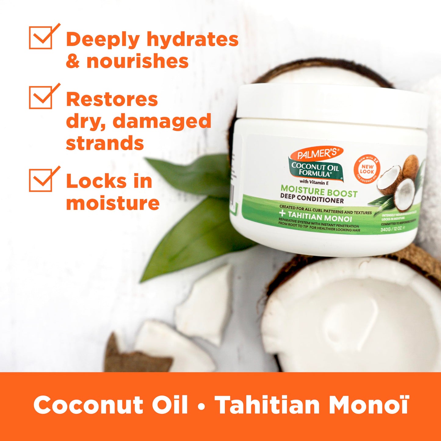 Palmer's Coconut Oil Formula Moisture Boost Deep Hair Conditioner, 12 Fl Oz