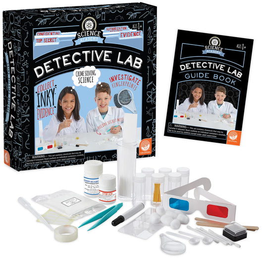 MindWare Science Academy Detective Lab Kit for Kids Ages 8-12 – Forensic Science & Crime Scene Investigation Kit with 7 Hands-On Activities