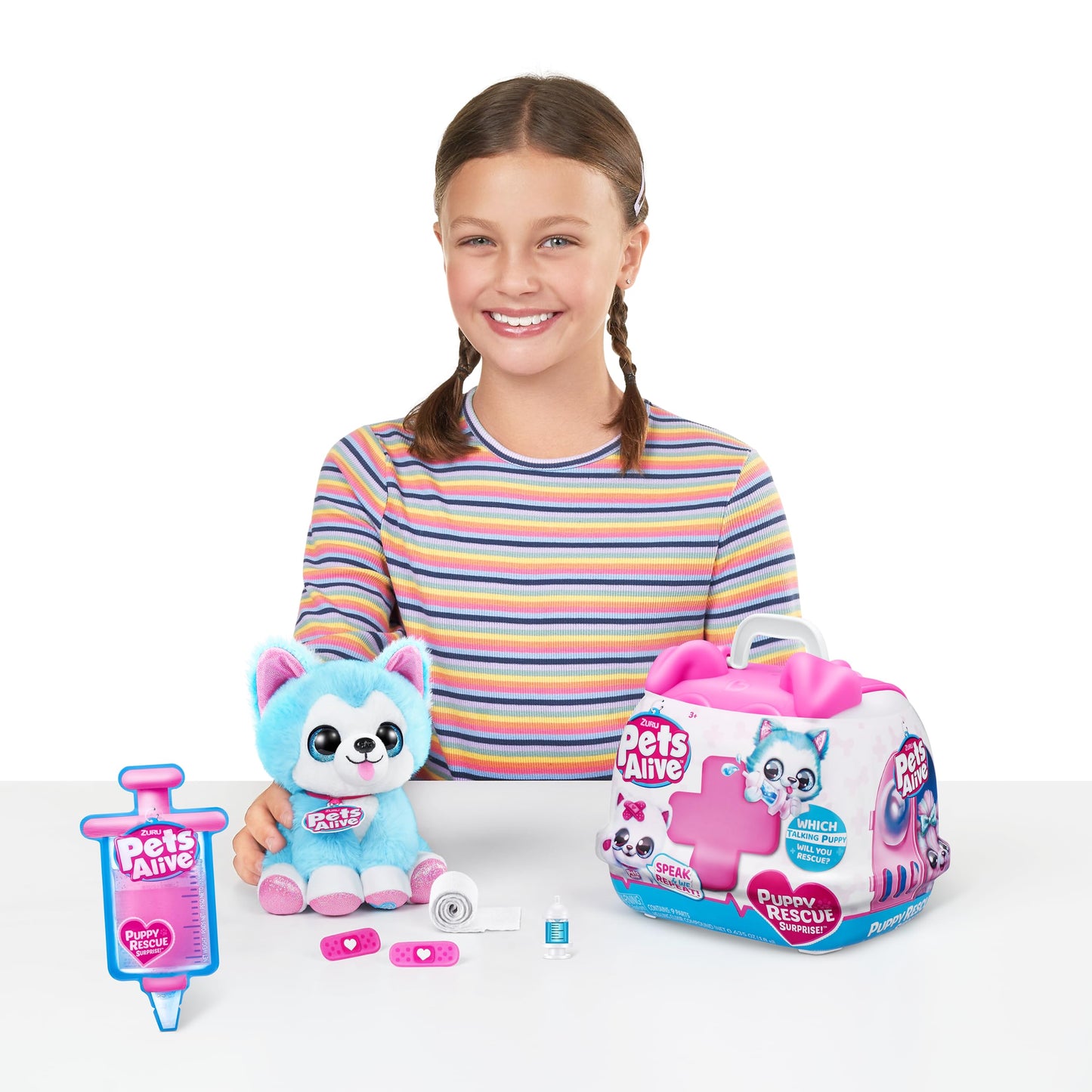 Pets Alive Puppy Rescue S3 Bulldog Plush by ZURU – Ultra Soft Surprise Plush Toy with Speak & Repeat & Fun Compound Surprises