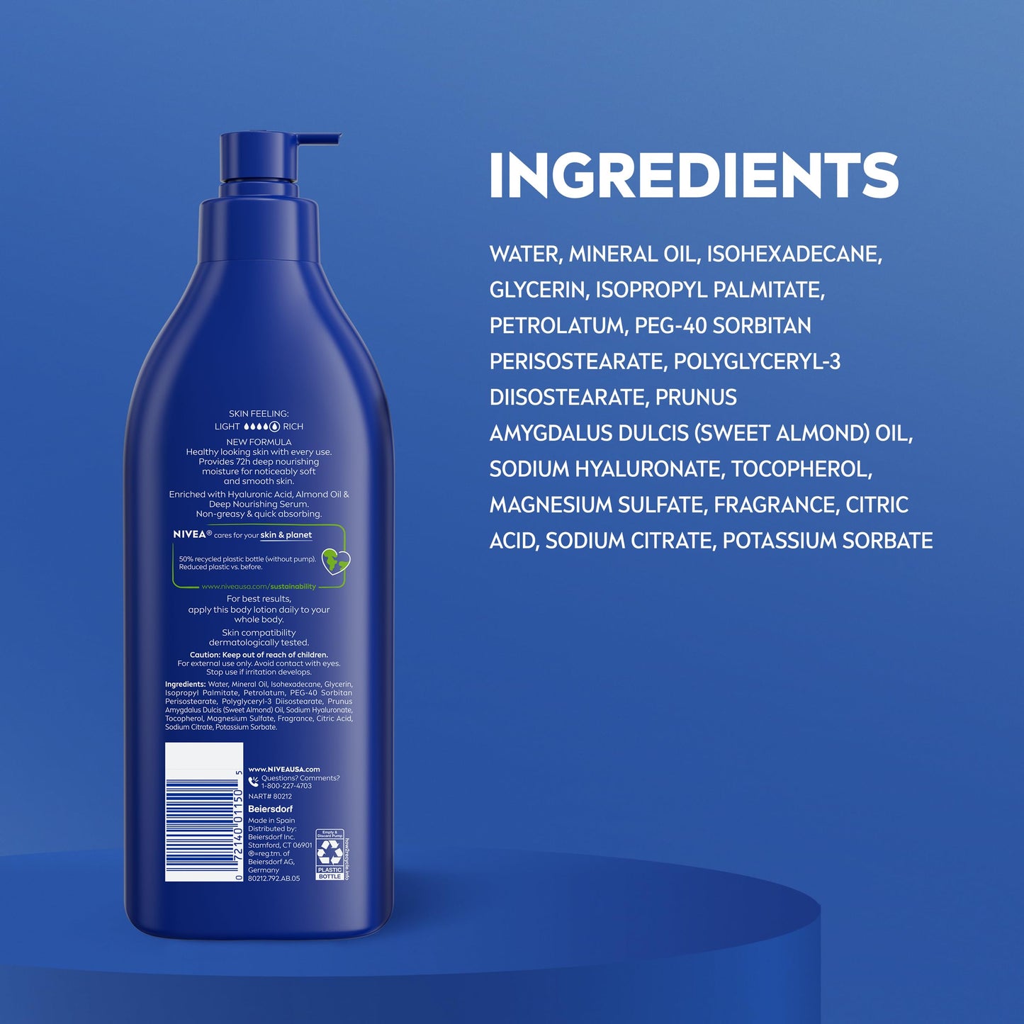 NIVEA Essentially Enriched Body Lotion for Dry Skin, Pack of 2, 16.9 Fl Oz Pump Bottles