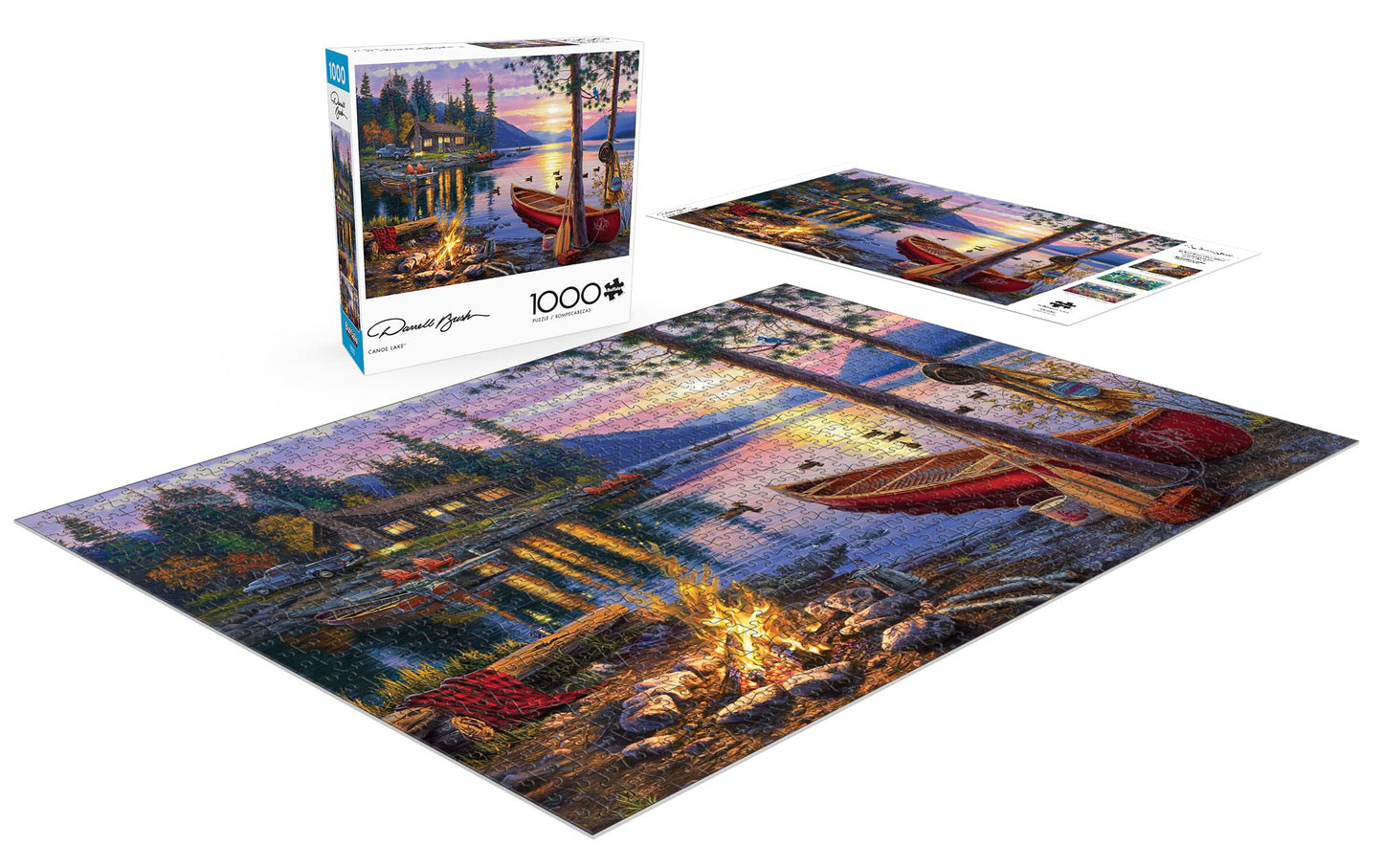 Buffalo Games Darrell Bush Canoe Lake – 1000-Piece Jigsaw Puzzle for Adults, Challenging Puzzle for Game Nights, 26.75"x19.75" Finished Size