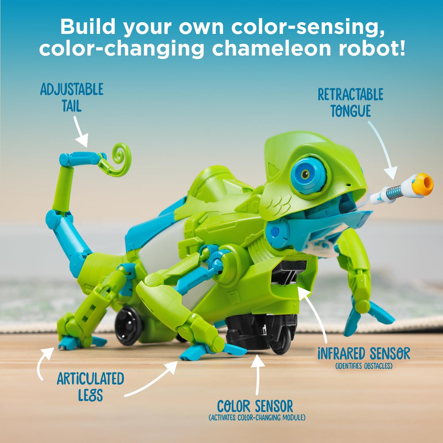 Thames & Kosmos My Robotic Pet: Coding Chameleon STEM Kit | Color-Sensing Robot for Kids 8+ | Screen-Free Fun, 3 Play Modes