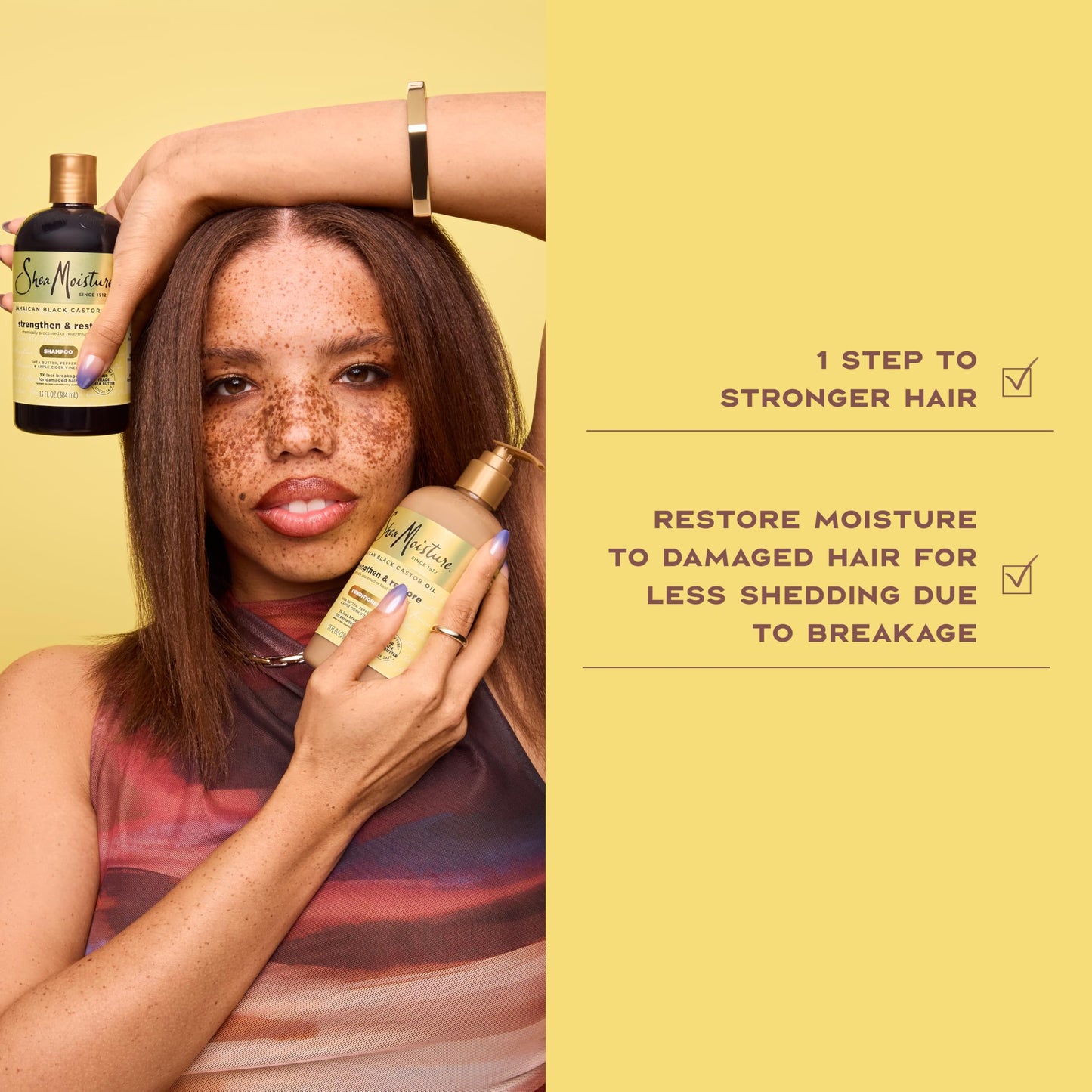 SheaMoisture Jamaican Black Castor Oil Conditioner with Shea Butter, Peppermint & Apple Cider Vinegar – Smooth & Nourish Hair, 13 oz