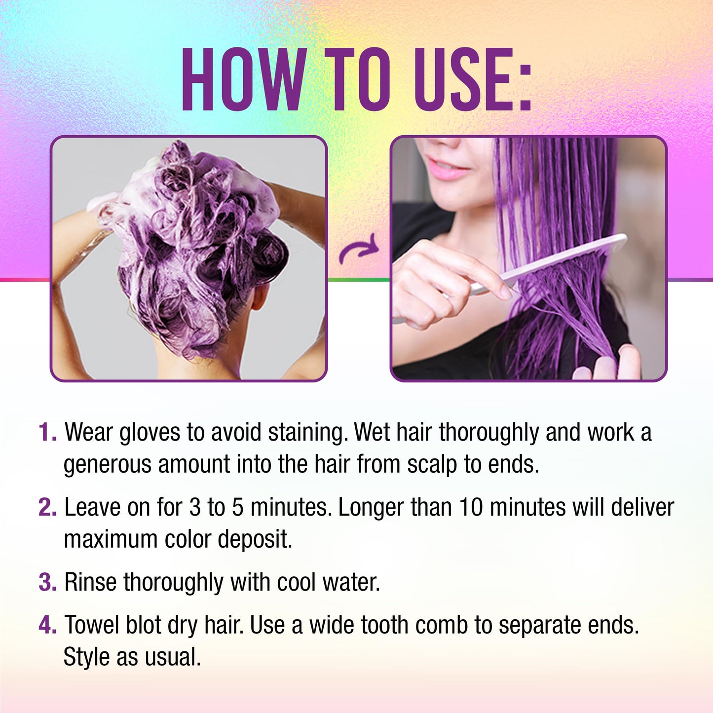 Punky Colour 3-in-1 Color Depositing Conditioner & Cleanser – Purpledacious | Semi-Permanent, Sulfate-Free Hair Dye & Conditioner, 8.5 fl oz