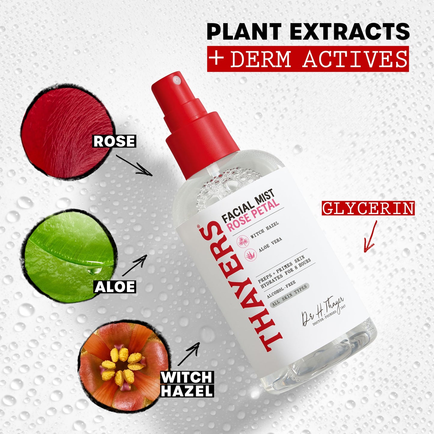 Thayers Alcohol-Free Witch Hazel Facial Mist Toner with Aloe Vera, Rose Petal, Soothing and Hydrating, For All Skin Types, 8 oz