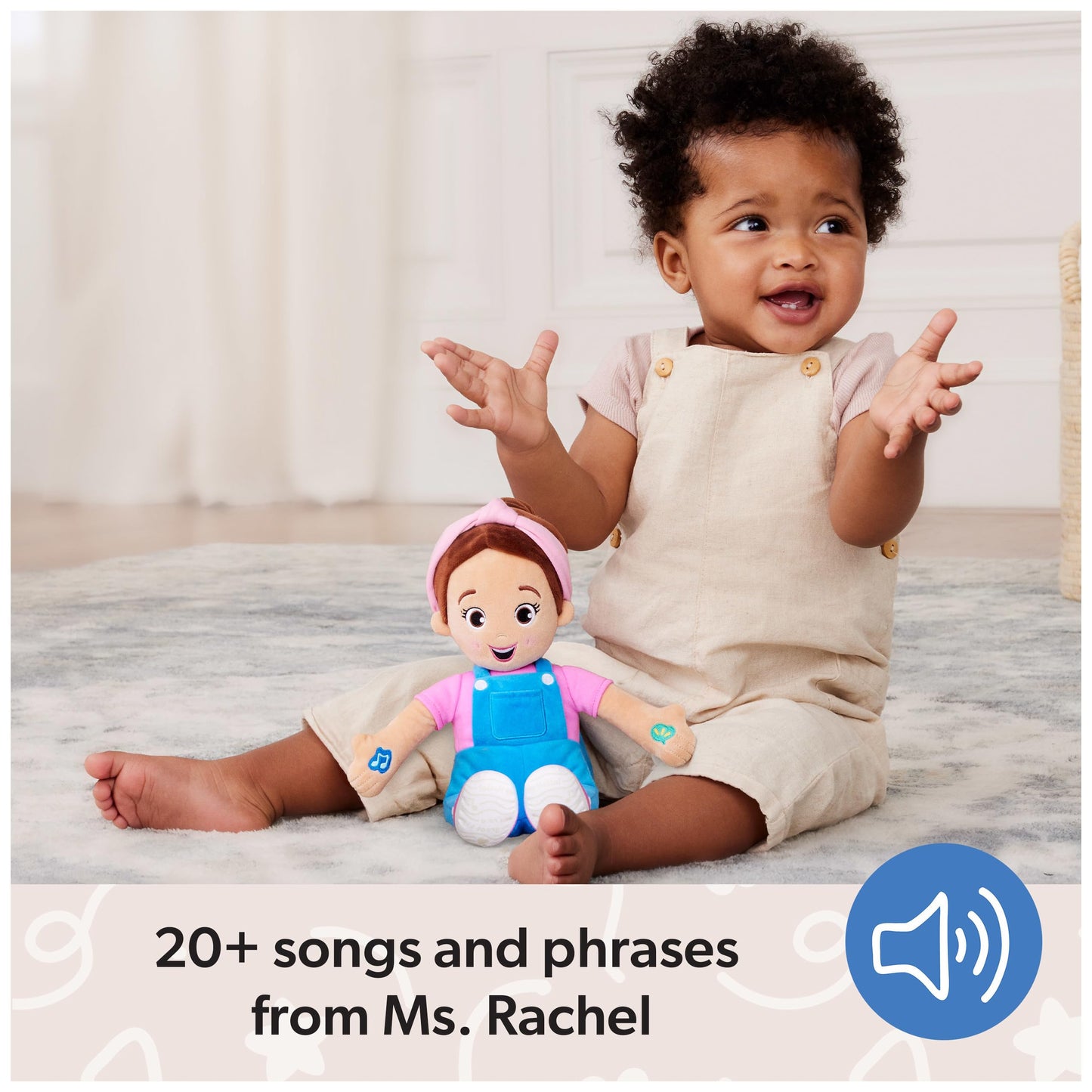 Ms. Rachel Speak & Sing Doll 16” Tall Interactive Toy with 4 Songs & 16+ Phrases, Toddler Toys for Girls & Boys Ages 6 Months to 3+ Years