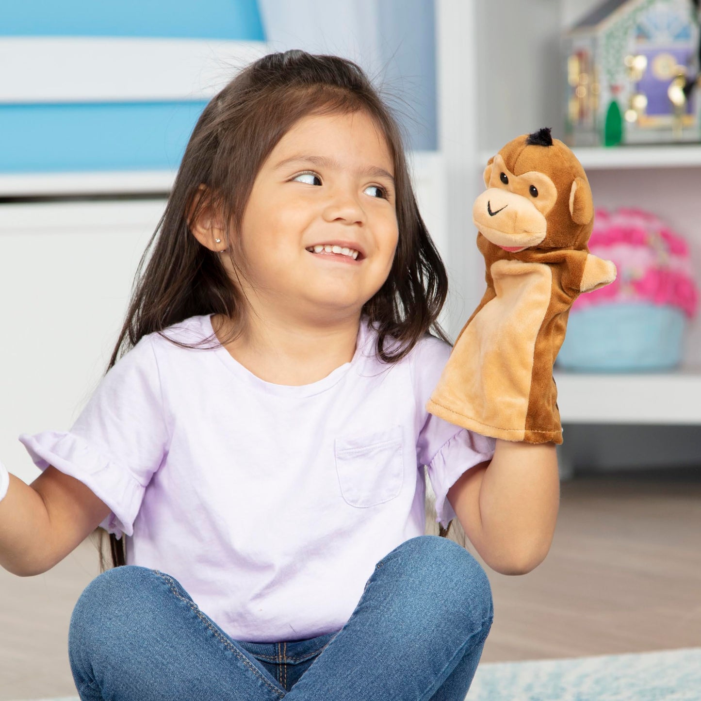 Melissa & Doug Safari Buddies Plush Hand Puppets Set of 6 – Elephant, Tiger, Parrot, Giraffe, Monkey & Zebra for Kids Ages 2+