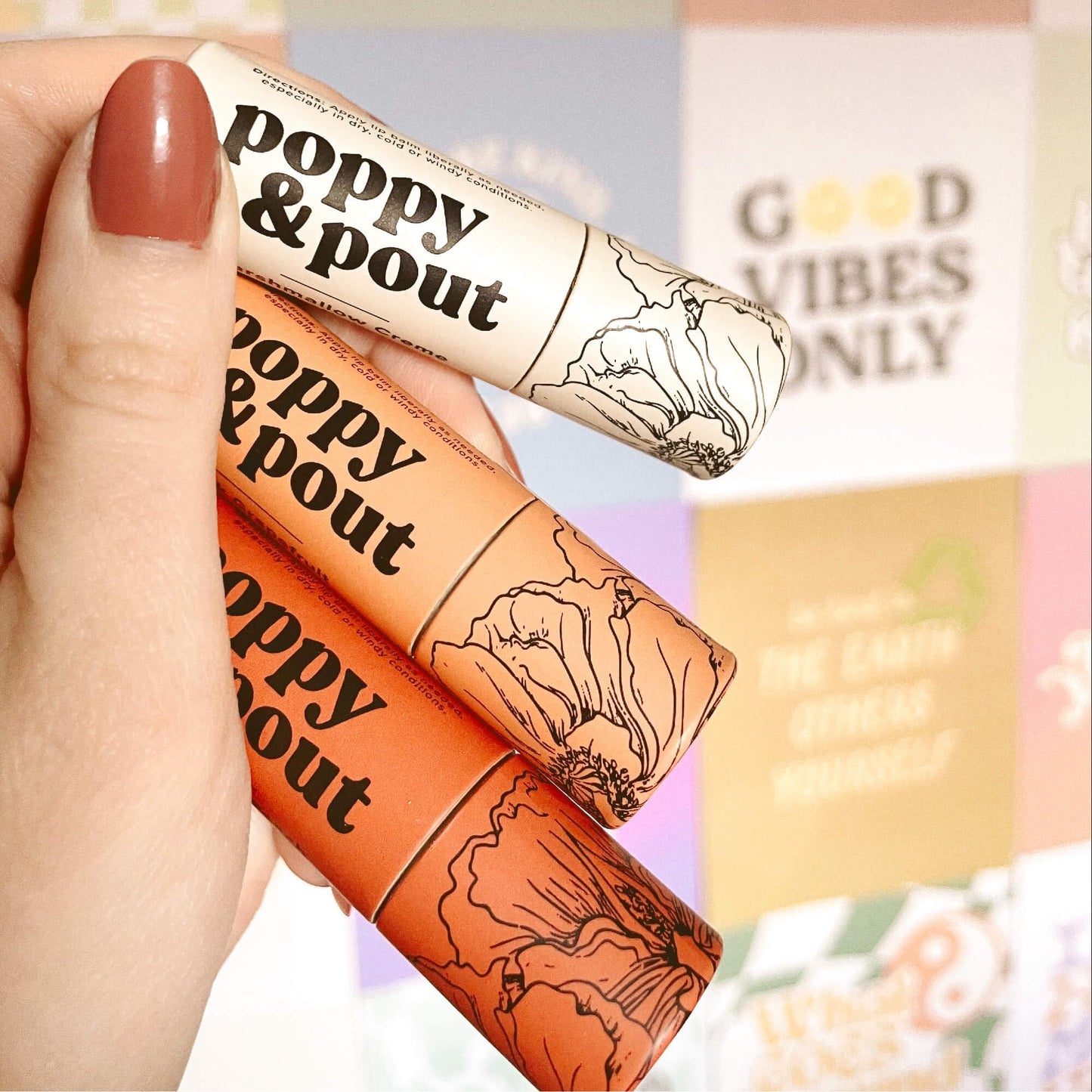 Poppy & Pout Marshmallow Creme Jumbo Lip Balm – All Natural, Hydrating with Beeswax, Vitamin E & Coconut Oil, Cruelty-Free, Eco Tube