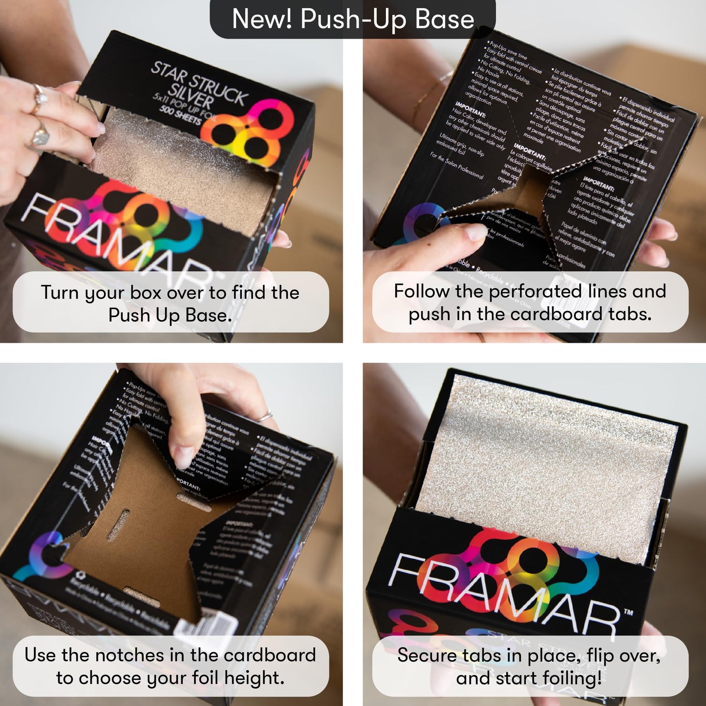 Framar Silver Hair Foil Sheets – 500 Pop-Up Aluminum Foils for Highlighting, Balayage & Coloring – Non-Slip Salon Foils for Stylists