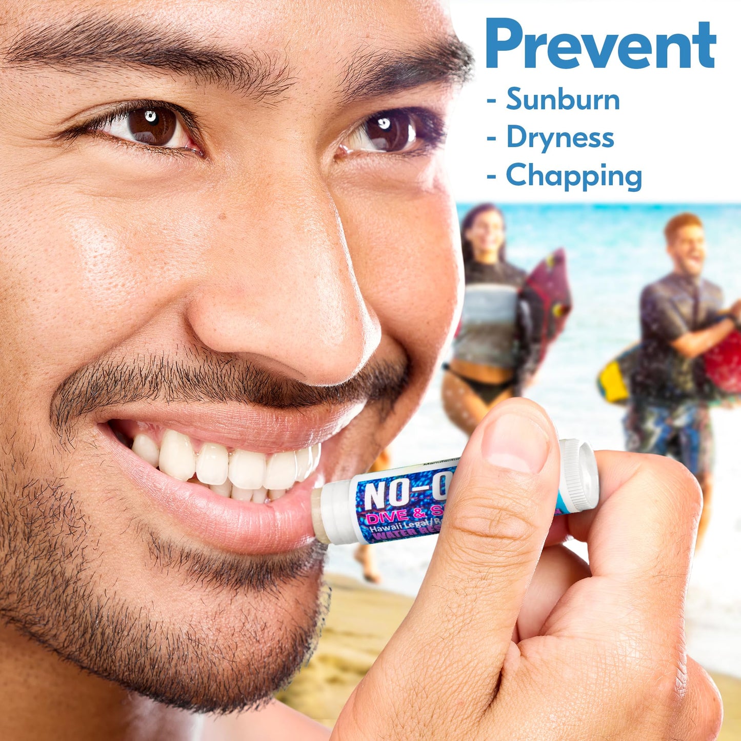 NO-OX SPF 44 Lip Balm 3-Pack – Broad Spectrum, Vitamin E, Moisturizing, Vegan, Water Resistant, Vanilla Flavor, 0.15 oz Each