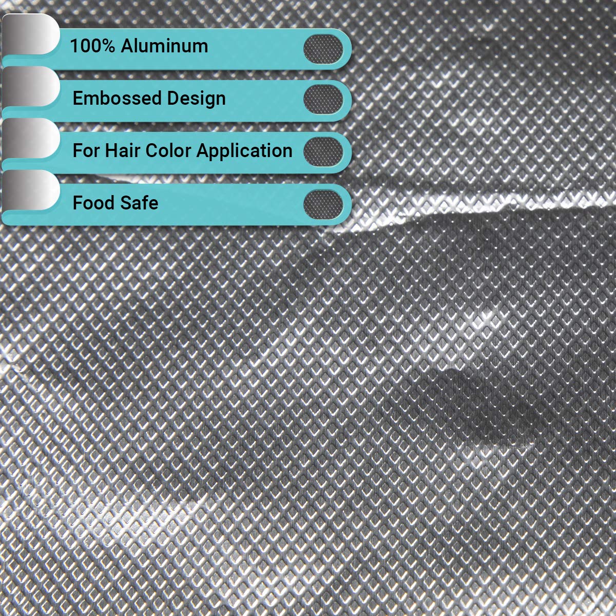 ForPro Embossed Aluminum Foil Sheets 500S – 500 Count Pop-Up Dispenser, 5"x10.75", for Hair Coloring, Highlights & Food Safe Use