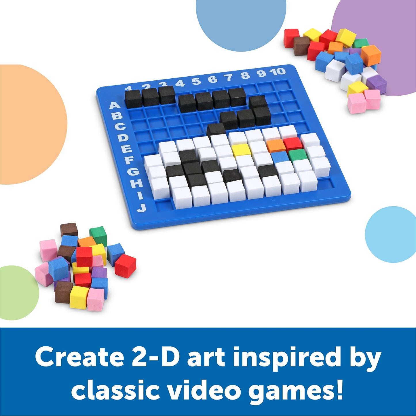 Learning Resources STEM Explorers Pixel Art Challenge - Math & Pattern Block Activity Set for Kids, Creative STEM Building & Learning Toy