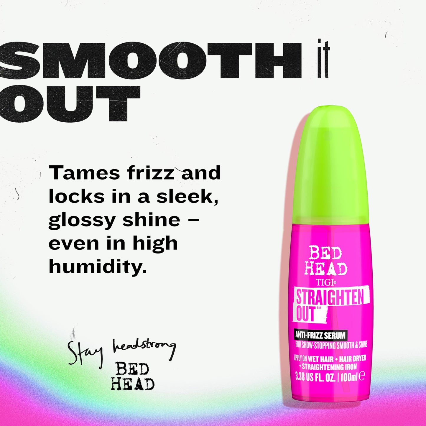 TIGI Bed Head Straighten Out Anti Frizz Serum for Smooth Shiny Hair 3.38 fl oz