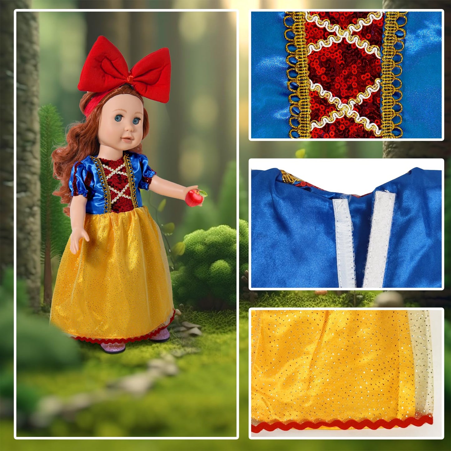 WONDOLL 18 inch Doll Clothes Accessories - 6Pcs Different Princess Costume Dress（NO Doll）