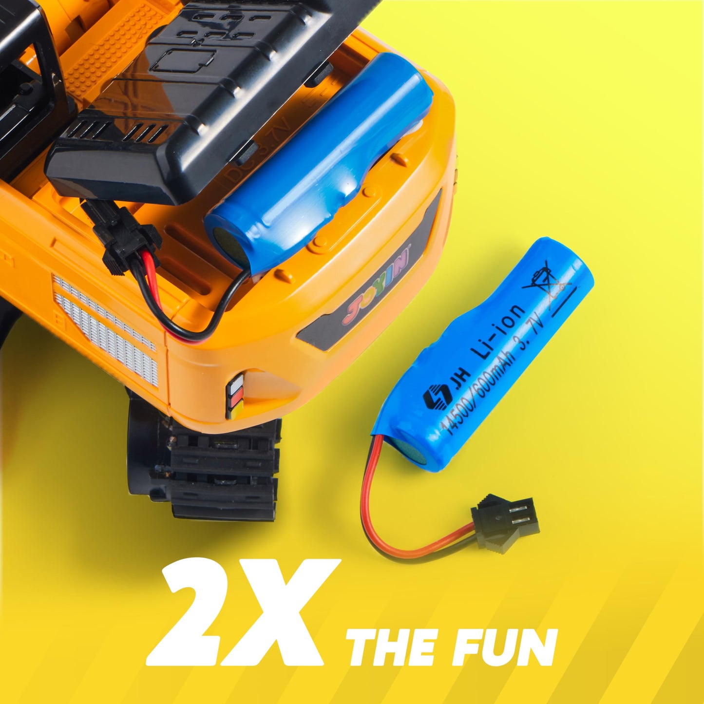 JOYIN 2.4GHz Remote Control Excavator Toy with Lights – RC Construction Vehicle for Boys Ages 3-12, Birthday & Christmas Gift