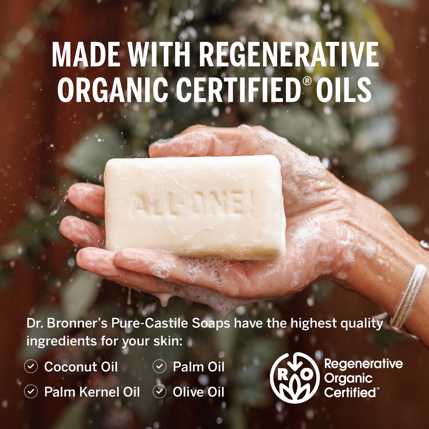 Dr. Bronner’s Peppermint Pure-Castile Soap Bars, 5 oz 2-Pack – Organic, Vegan, Non-GMO, Gentle for Face & Body, Men & Women