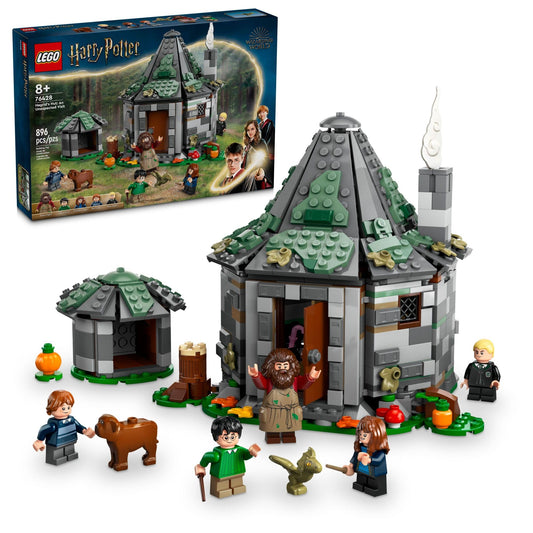 LEGO Harry Potter Hagrid's Hut: An Unexpected Visit Building Set – Includes 7 Minifigures, Buildable Hut & Baby Dragon Toy for Kids Ages 8+, 76428
