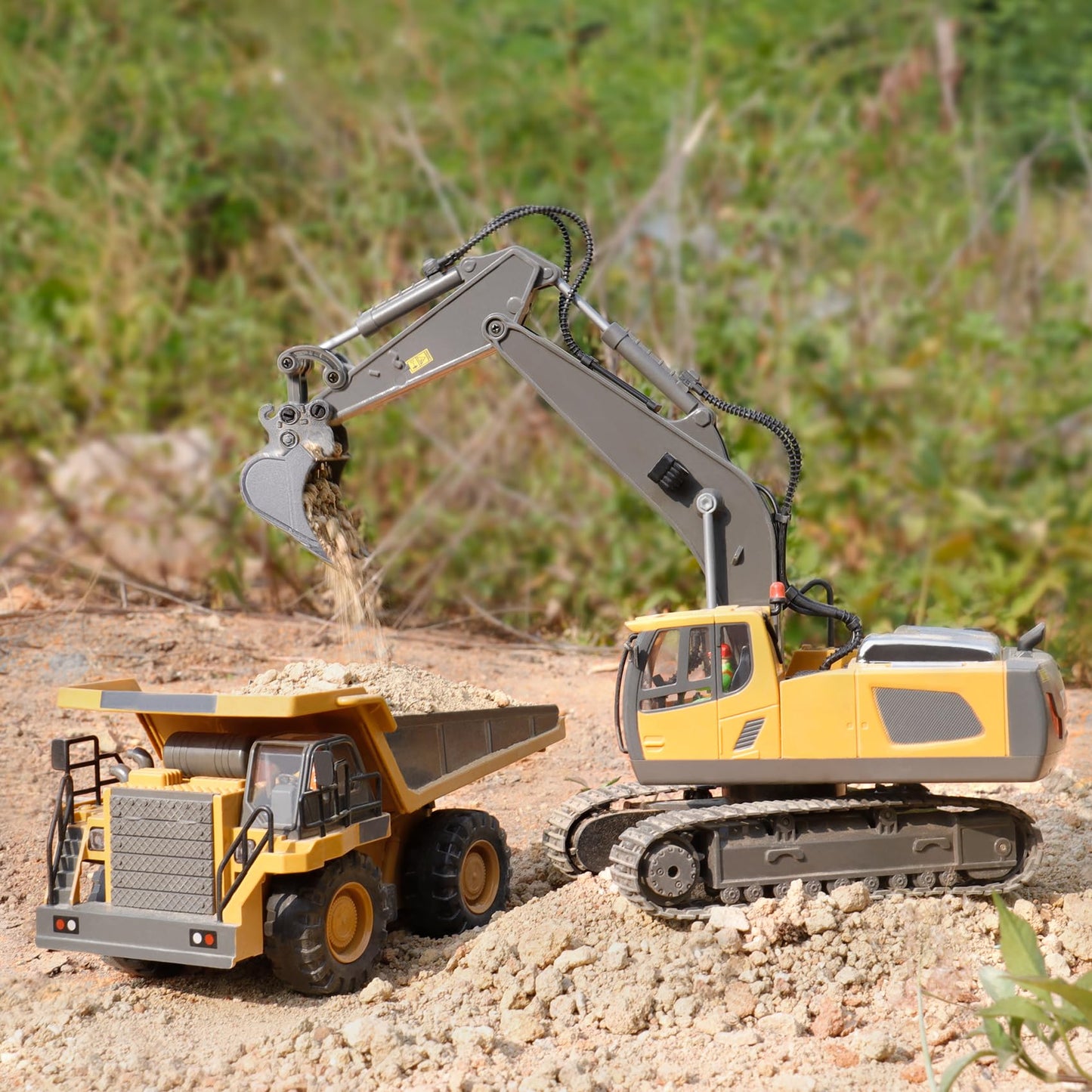 PREPOP RC Excavator Toy for Kids 6-12 – Remote Control Construction Truck with Metal Shovel, Lights & Sounds, Birthday Gift for Boys 4-11