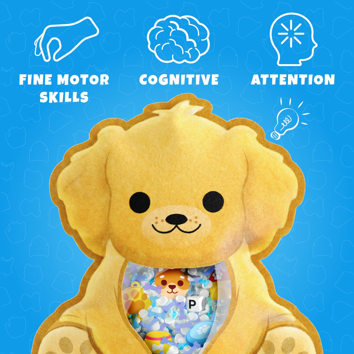 BIZYBOO - The Original Seek & Find Plush - Hidden Object Search Problem Solving Educational Matching Game for Kids 2 and Up (Ol' Red)