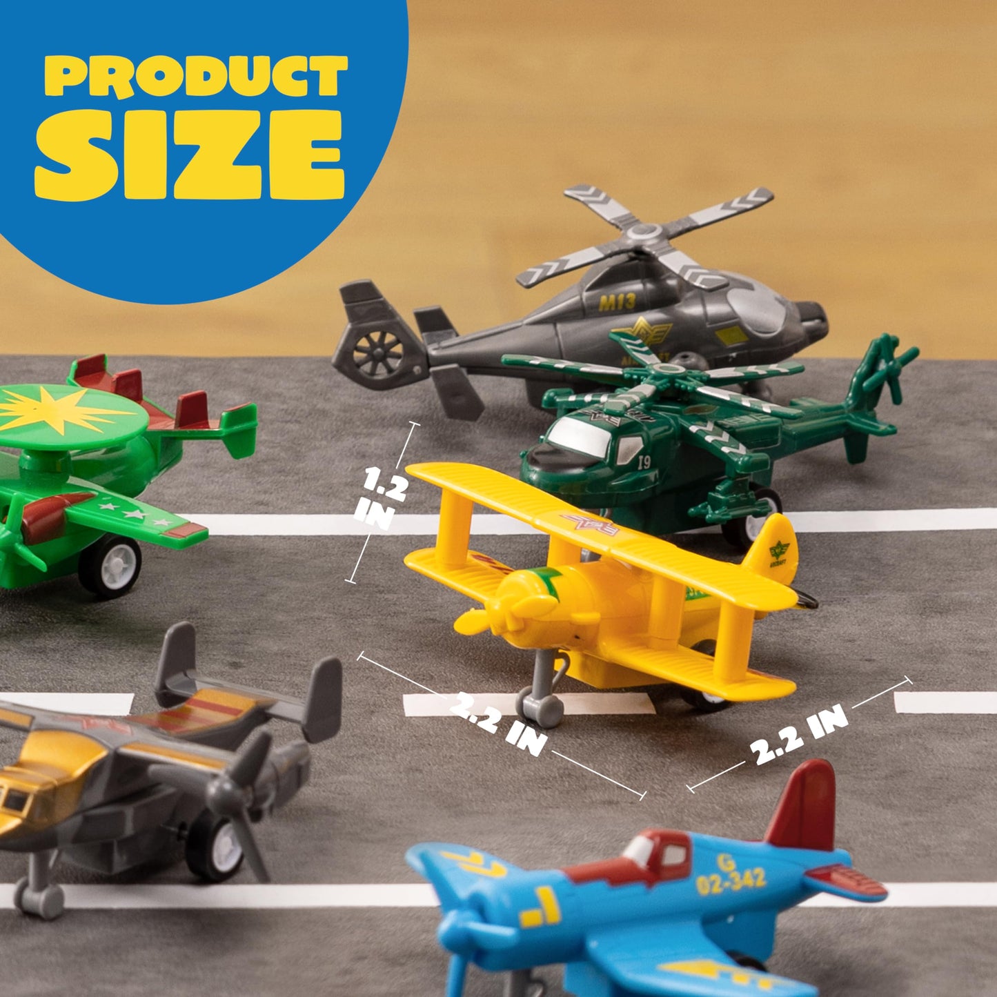 JOYIN 16-Piece Pull Back Airplane Toy Set for Kids 3+ – Includes Helicopter, Fighter, Bomber & Biplane Models, Classroom & Birthday Gifts