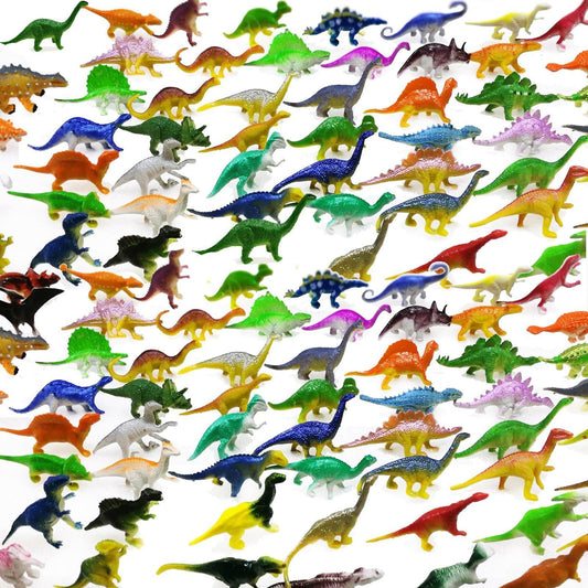 OuMuaMua Dinosaur Toys 78-Pack – Mini Plastic T-Rex, Stegosaurus & Monoclonius Figures for Kids, Birthday Party Favors & Holiday Gifts