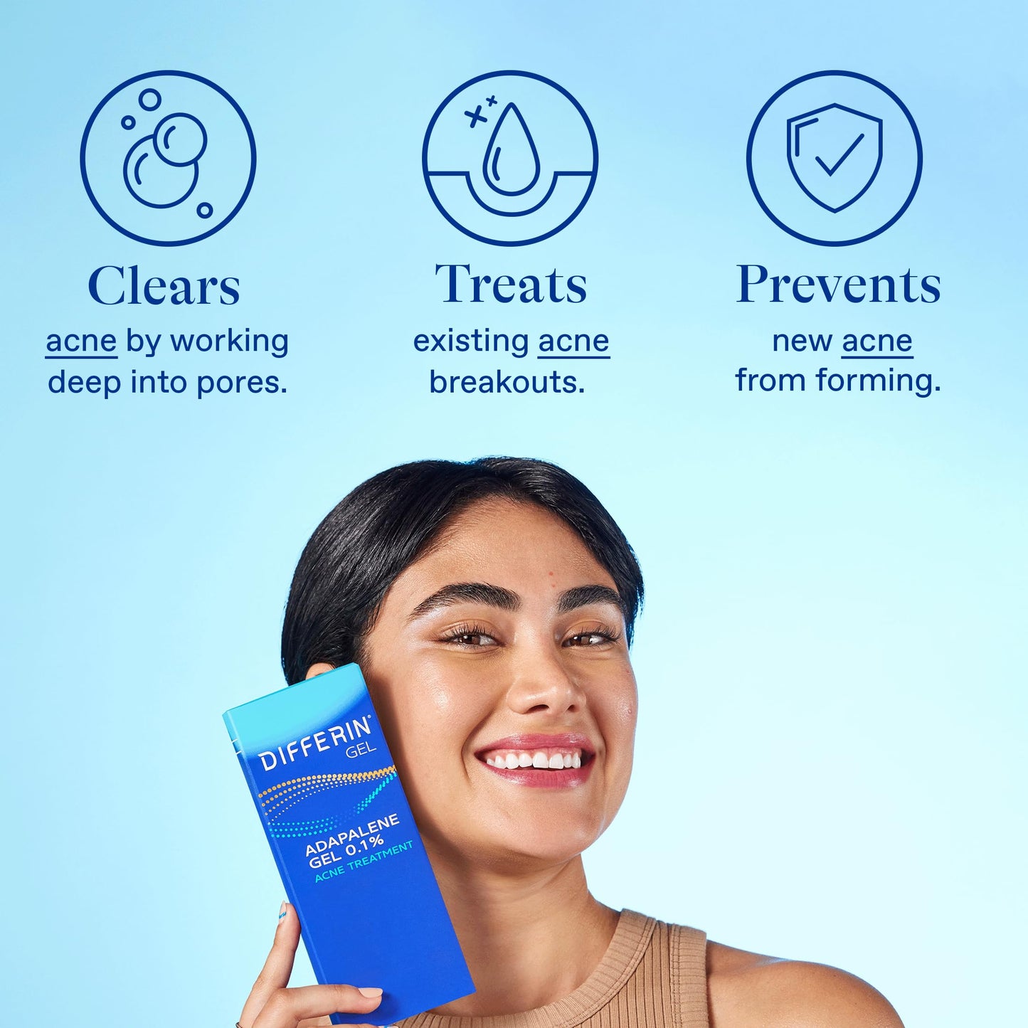 Differin Adapalene 0.1% Acne Treatment Gel – 30-Day Supply, Gentle Retinoid for Sensitive, Acne-Prone Skin, 15g Pump