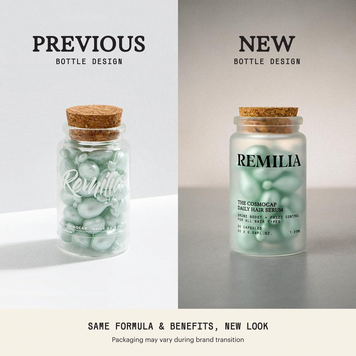 Remilia Hair Serum Capsules for Frizzy & Damaged Hair – Keratin, Silk Protein & Vitamin B5 – Anti-Frizz, Smoothing & Repair Treatment – Made in Italy, 30 Ct