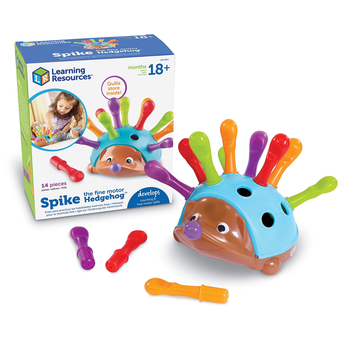 Learning Resources Spike The Hedgehog - Toddler Montessori Toy for Stacking, Sorting, Matching, Fine Motor Skills & Educational Fun