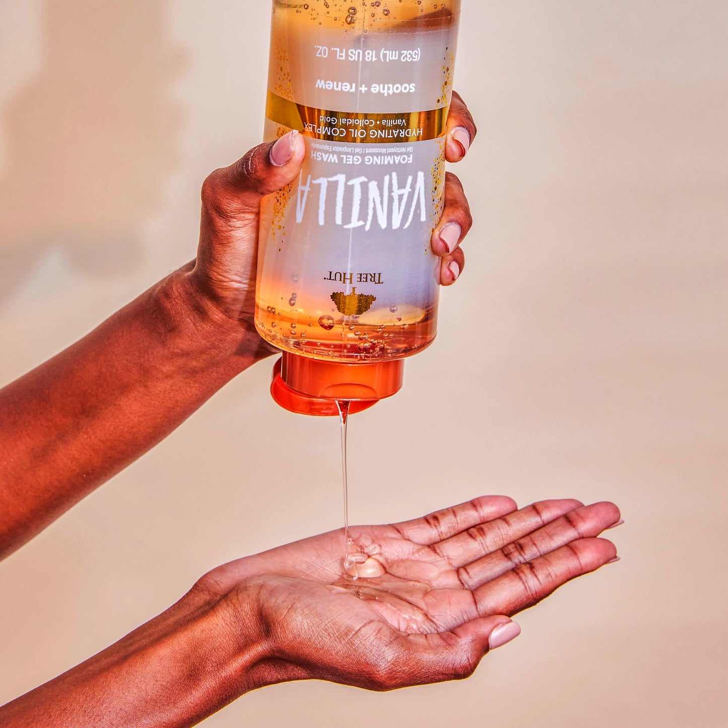 Tree Hut Vanilla Foaming Gel Wash – Hydrating Body Wash with Shea Butter & Essential Oils, Daily Moisturizing Cleanser for Soft Smooth Skin, 18 fl oz