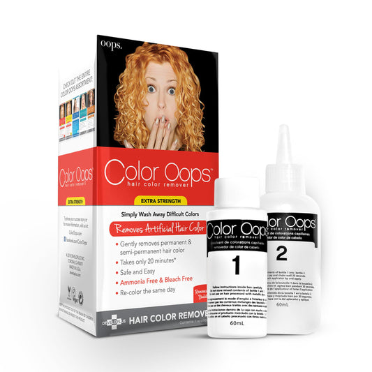 Color Oops Extra Strength Hair Color Remover – 1 Application, Works in 20 Mins, Safely Removes Permanent & Semi-Permanent Dye, Ammonia & Bleach Free