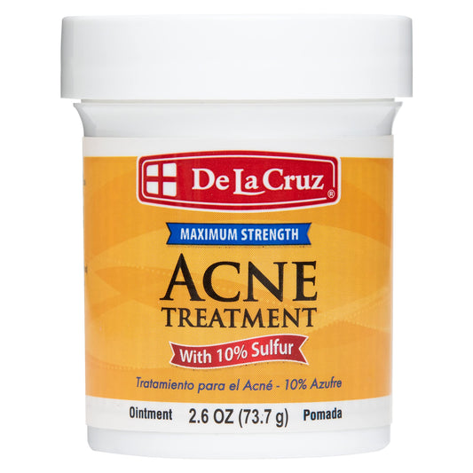De La Cruz 10% Sulfur Ointment for Face & Body - Cystic Acne Spot Treatment Mask, Daily 10-Min Hormonal Acne Solution, 2.6 oz