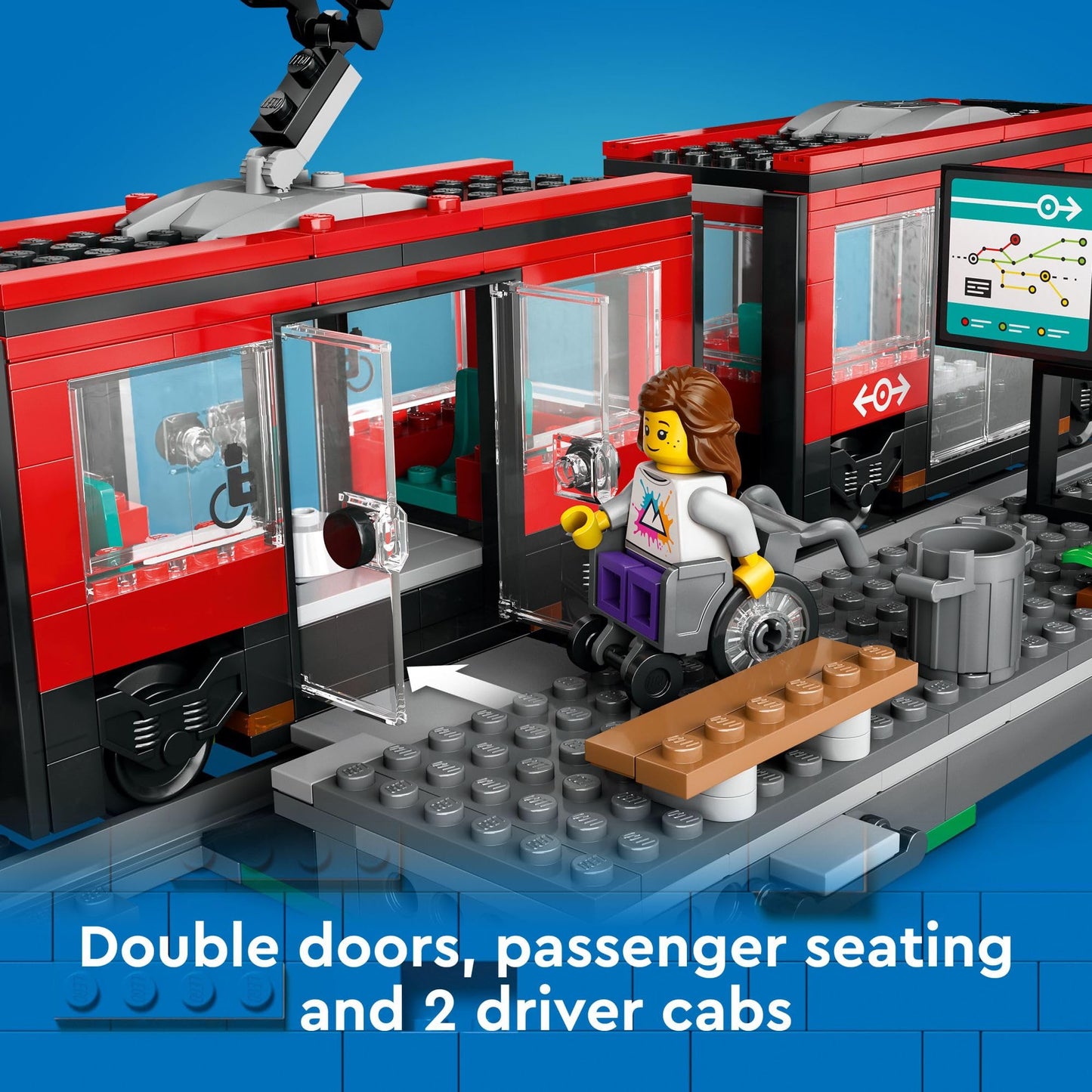 LEGO City Downtown Streetcar & Station Train Set, Building Toy for Kids 7+, Pretend Play & Imagination, Birthday Gift for Boys & Girls