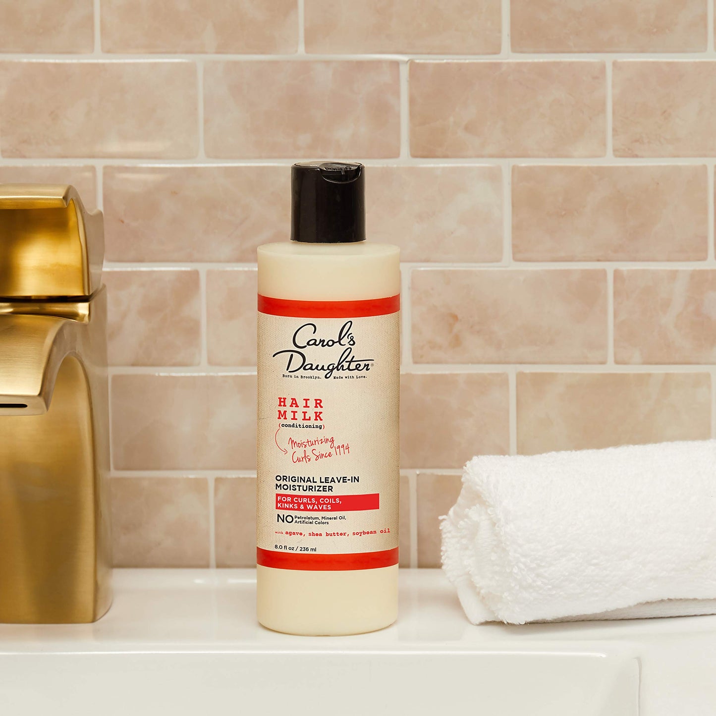 Carol's Daughter Hair Milk Original Leave-In Moisturizer for Curls, Coils & Waves with Agave & Shea Butter, 8 Fl Oz (Packaging May Vary)