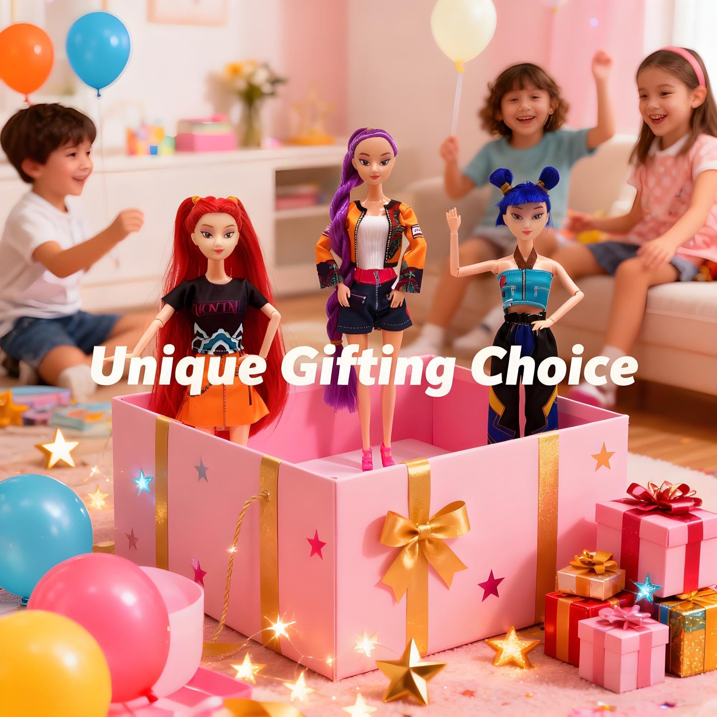 Skeelful 2025 New Hunter Fashion Doll,11.5'' Hunter Fashion Dolls for Kids,Made to Move Hunter Fashion Doll,Great Gift Idea for Girls Fans (D-3PCS)