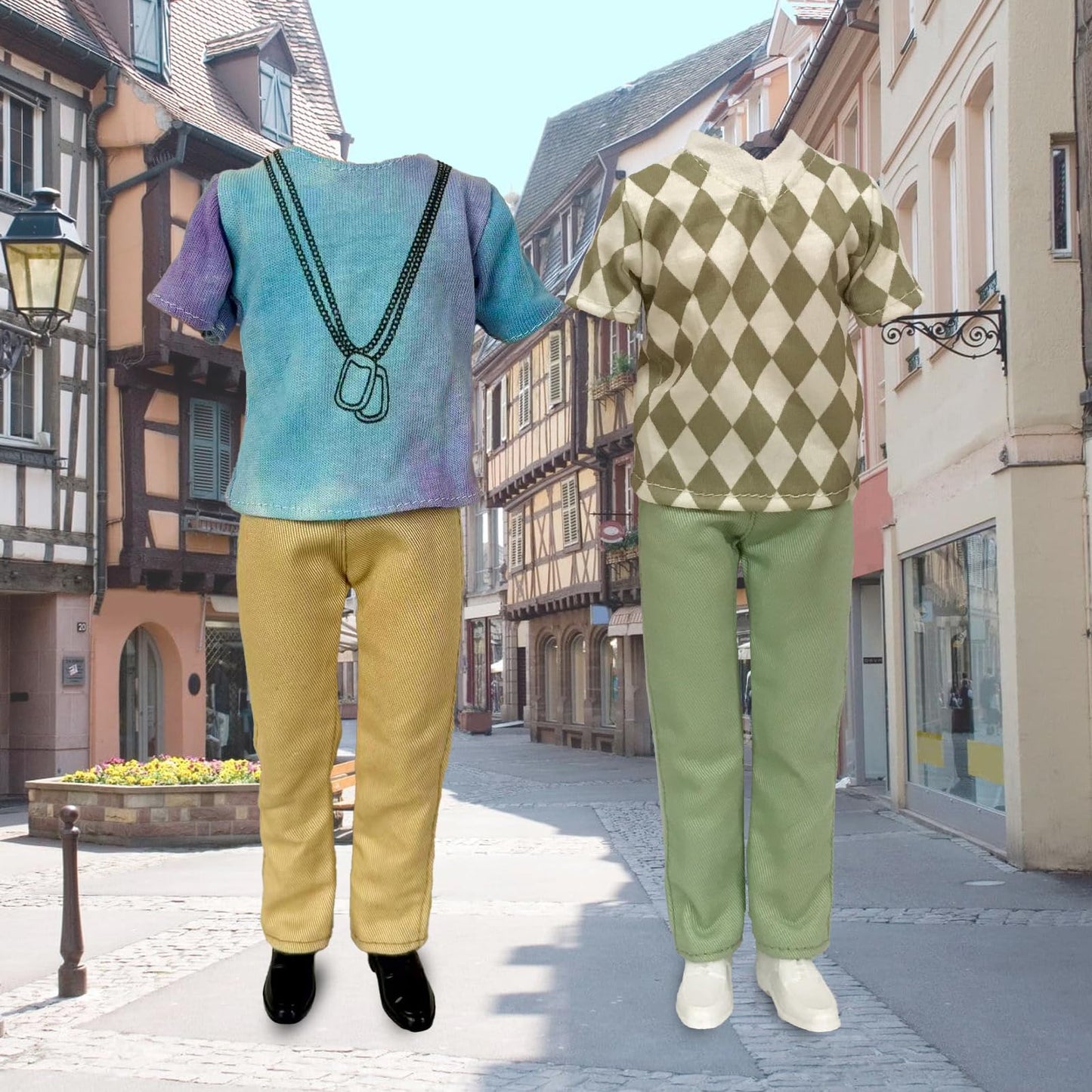 13 Pieces Doll Clothes and Accories for 11.5 Inch Boy Doll Outfit, Random 5 Tops, 5 Pants, 2 Pairs of Shoes, One Pair of Swimming Trunks